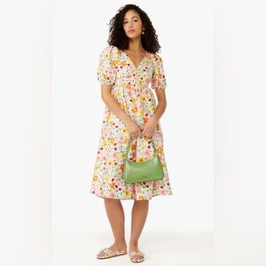 NWT kate spade strawberry garden midi dress